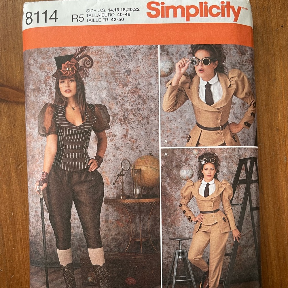 Simplicity Steampunk costume pattern sizes 14-22